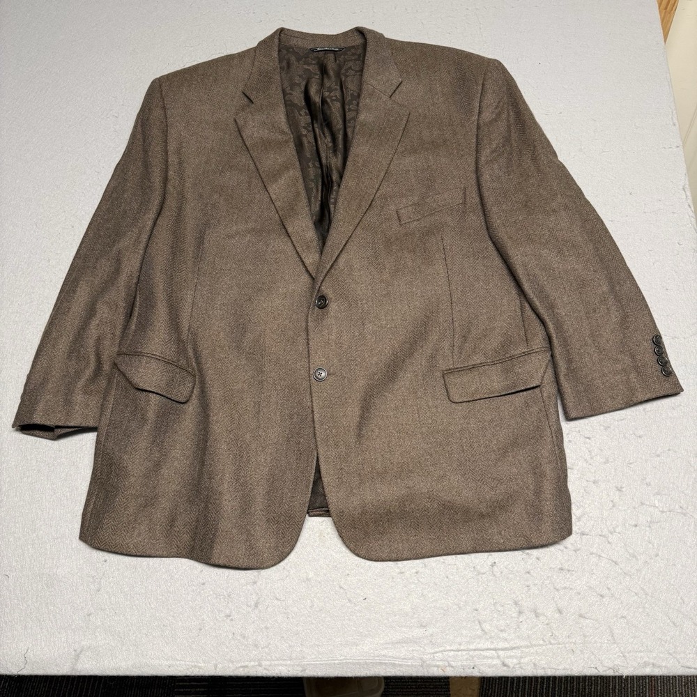 Jack Victor Prossimo Wool Cashmere Powellwood Sportcoat Blazer 54PR Herringbone